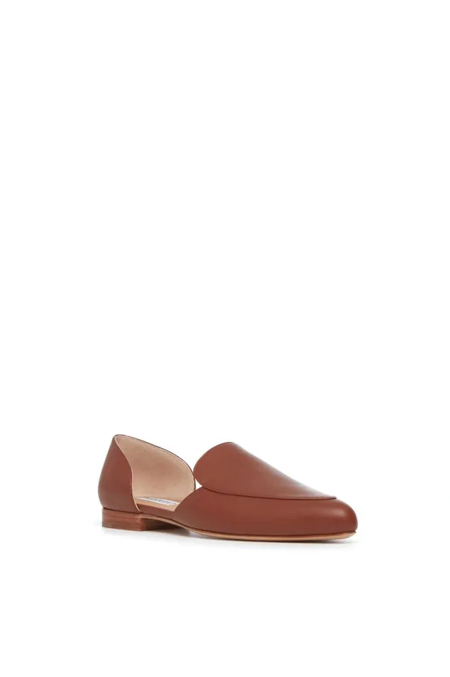Women Flats Gabriela Hearst Jax Flat Shoe In Cognac Leather