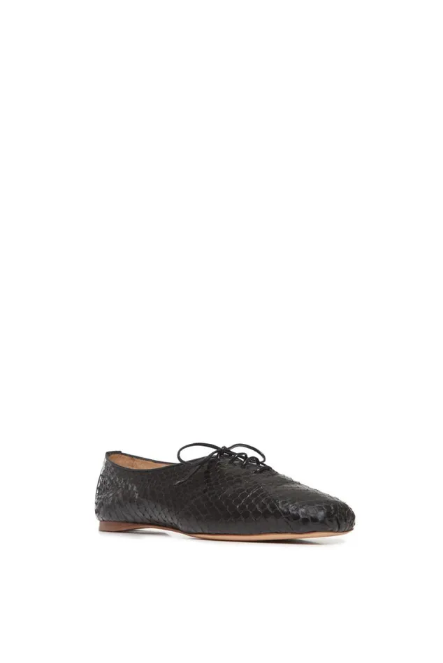 Women Flats Gabriela Hearst Maya Flat Shoe In Black Snakeskin