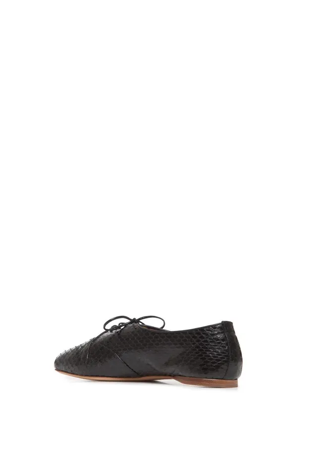 Women Flats Gabriela Hearst Maya Flat Shoe In Black Snakeskin