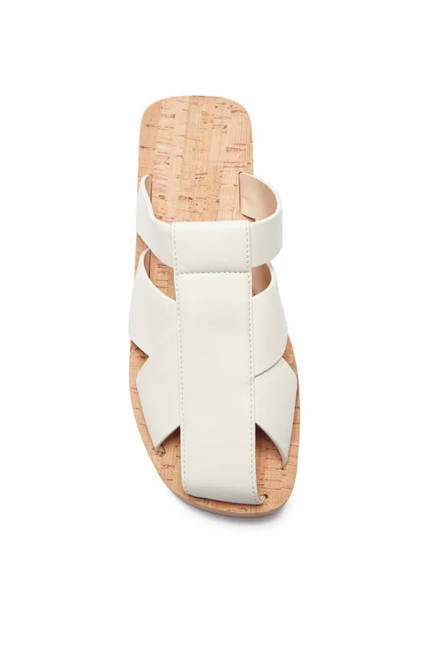Women Flats Gabriela Hearst Phaon Slide Sandal In Cream Leather