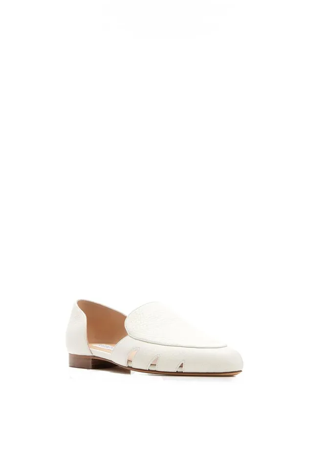 Women Flats Gabriela Hearst Rory Flat Shoe In Cream Leather