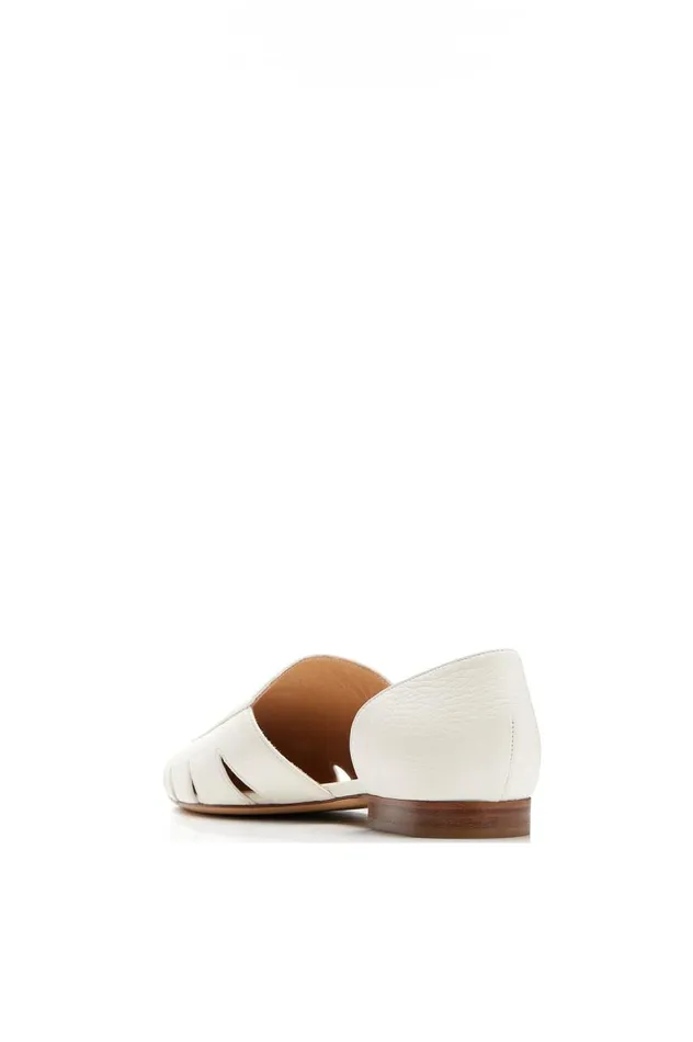 Women Flats Gabriela Hearst Rory Flat Shoe In Cream Leather