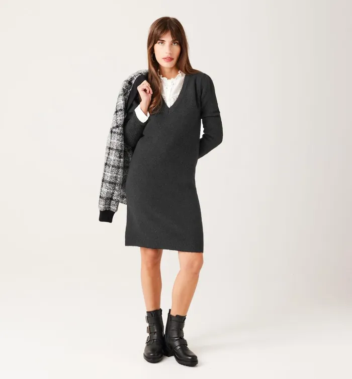 Women Flecked Jumper Dress 8211 Black Promod Dresses Women Flecked Jumper Dress 8211 Black Promod Dresses
