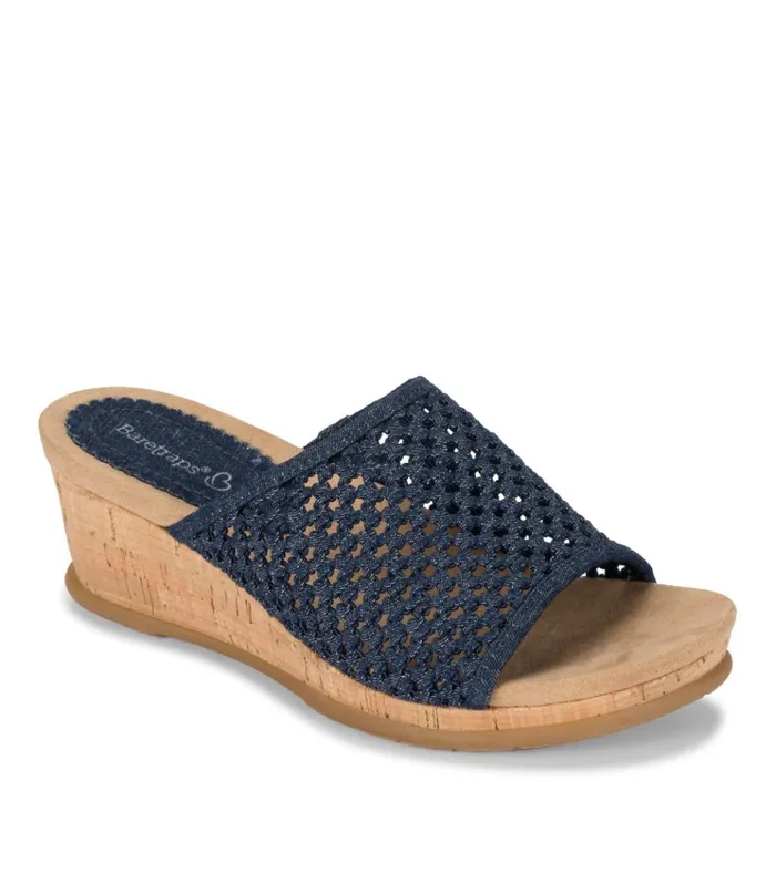 Women Flossey Wedge Slide Sandal Dark Denim Baretraps Slides and Slip On Sandals