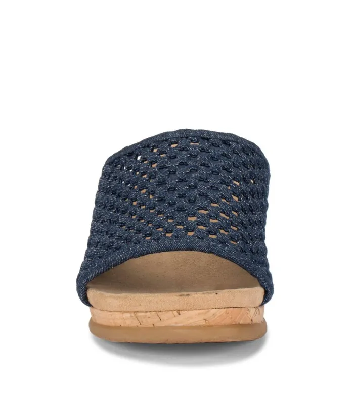 Women Flossey Wedge Slide Sandal Dark Denim Baretraps Wedge Sandals
