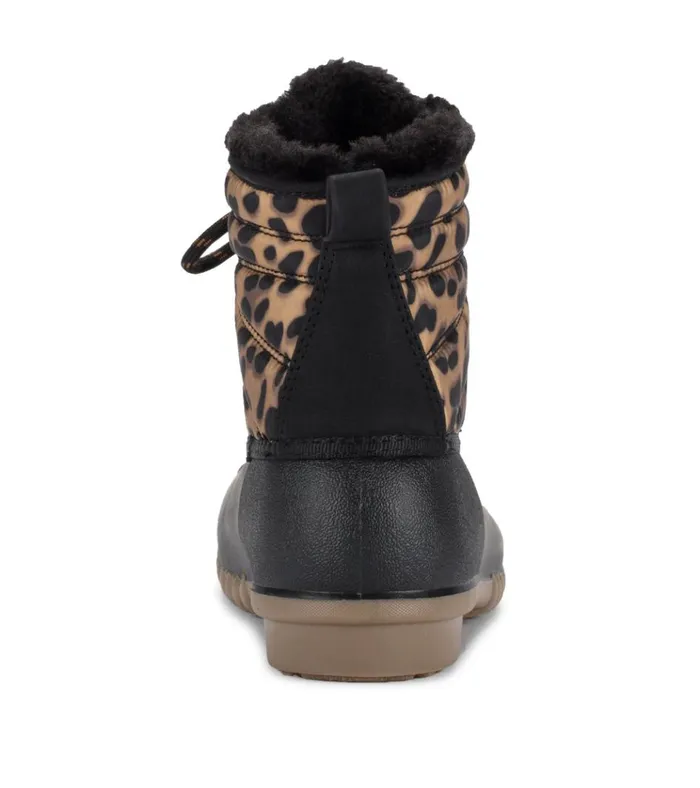 Women Flynn Duck Boot Black Leopard Baretraps Cold Weather Boots