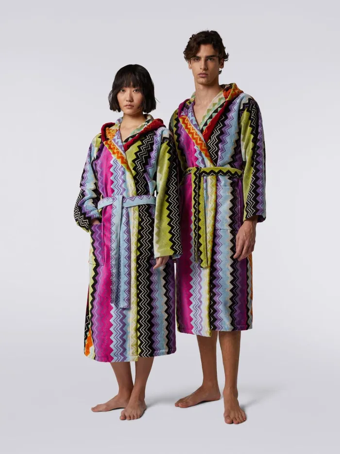 Women Giacomo Hooded Bathrobe Orange Missoni Bathrobes