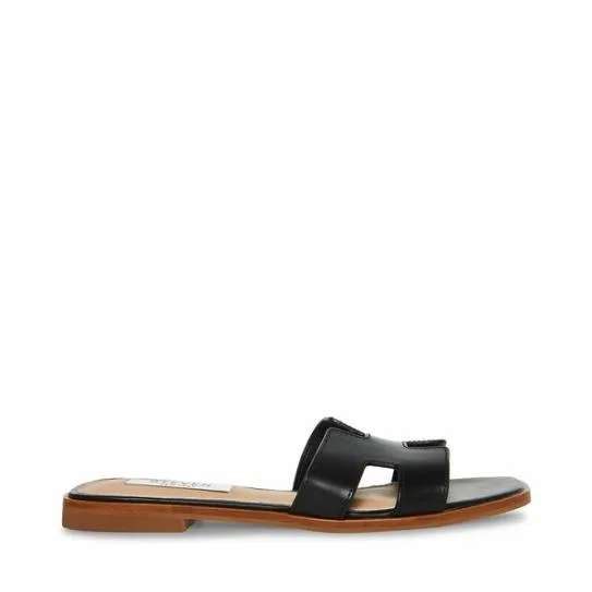 Women HADYN BLACK LEATHER Black Leather Steve Madden Sandals Women HADYN BLACK LEATHER Black Leather Steve Madden Sandals