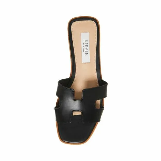 Women HADYN BLACK LEATHER Black Leather Steve Madden Sandals Women HADYN BLACK LEATHER Black Leather Steve Madden Sandals