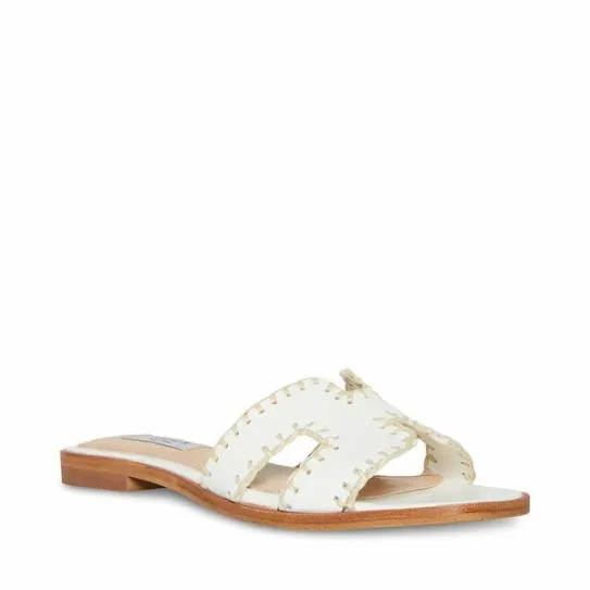Women HADYN WOVEN WHITE LEATHER White Leather Steve Madden Sandals