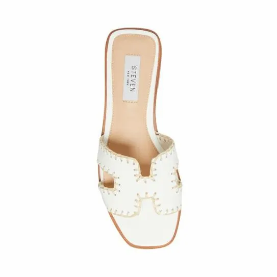 Women HADYN WOVEN WHITE LEATHER White Leather Steve Madden Sandals Women HADYN WOVEN WHITE LEATHER White Leather Steve Madden Sandals