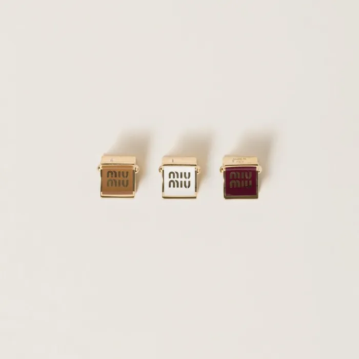 Women Headbands And Hair Accessories Miu Miu Enameled Metal Hair Clips Whitecaramelamaranth Women Headbands And Hair Accessories Miu Miu Enameled Metal Hair Clips Whitecaramelamaranth