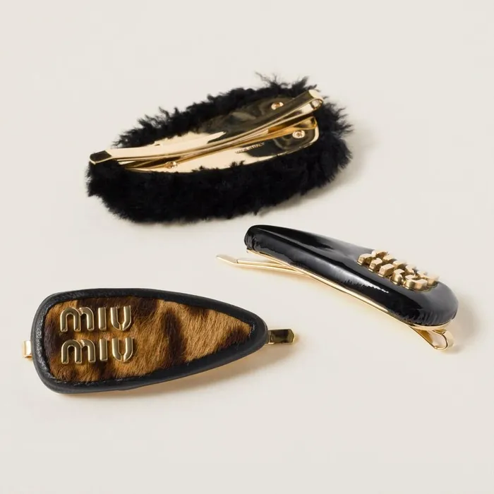 Women Headbands And Hair Accessories Miu Miu Hair Clip Set Black Women Headbands And Hair Accessories Miu Miu Hair Clip Set Black