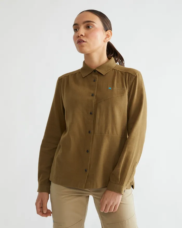 Women Helheim Long Sleeve Shirt Olivejuniper Green Klttermusen Shirts