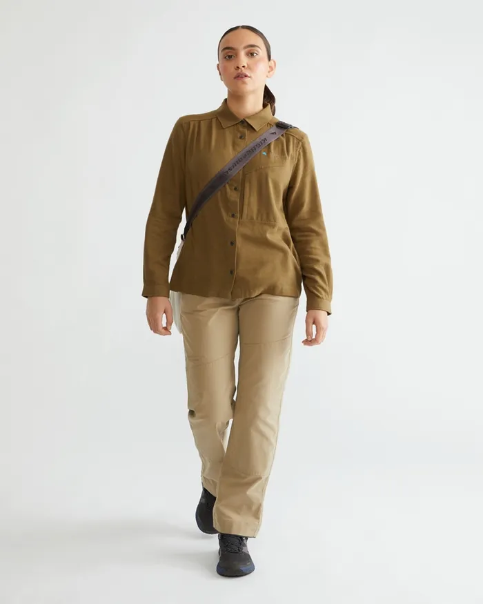 Women Helheim Long Sleeve Shirt Olivejuniper Green Klttermusen Shirts