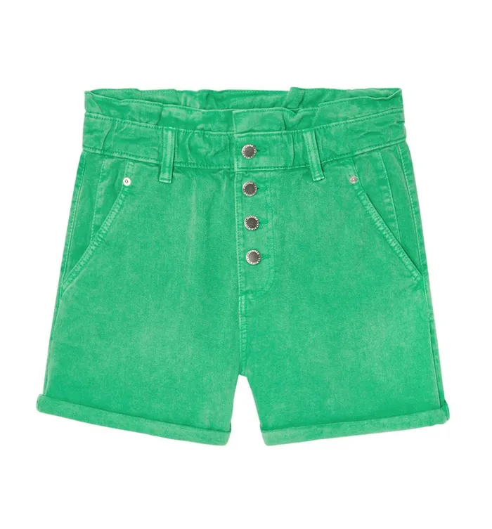 Women High Paperbag Waist Shorts 8211 Green Promod Shorts Women High Paperbag Waist Shorts 8211 Green Promod Shorts