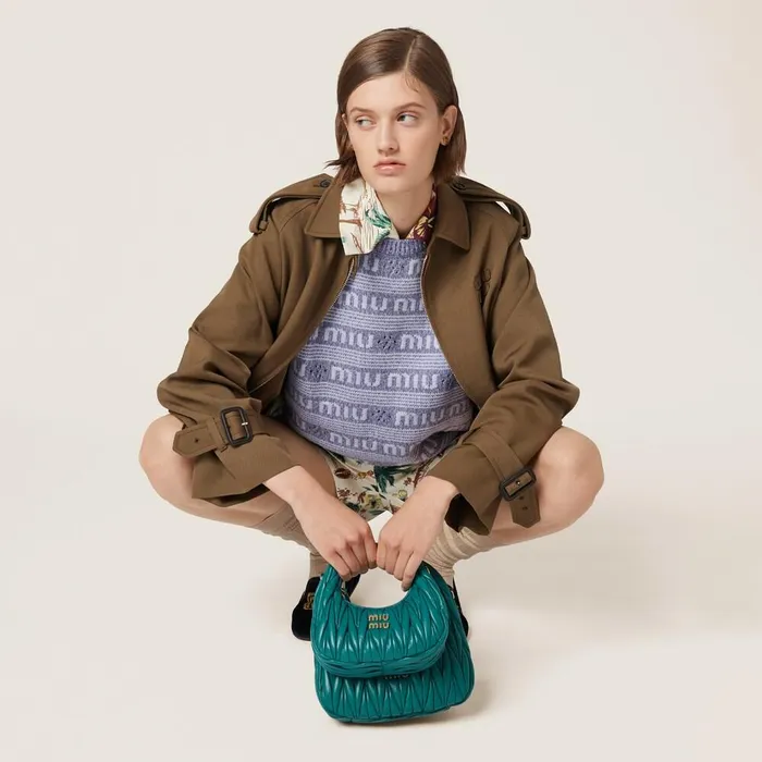 Women Hobo Bags Miu Miu Wander Matelass Nappa Leather Hobo Bag Lagoon Blue Women Hobo Bags Miu Miu Wander Matelass Nappa Leather Hobo Bag Lagoon Blue