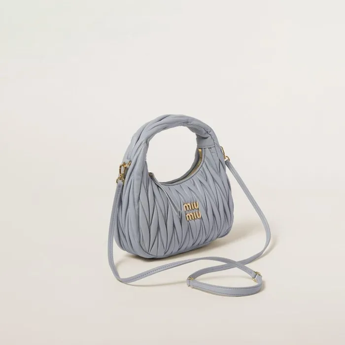 Women Hobo Bags Miu Miu Wander Matelass Nappa Leather Hobo Bag Pearl Gray Women Hobo Bags Miu Miu Wander Matelass Nappa Leather Hobo Bag Pearl Gray