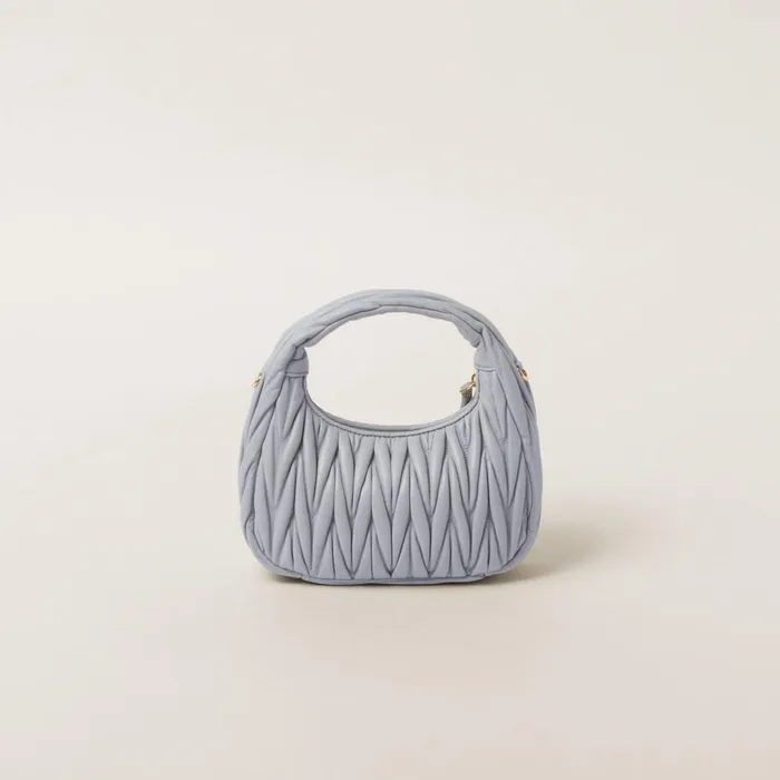 Women Hobo Bags Miu Miu Wander Matelass Nappa Leather Hobo Bag Pearl Gray Women Hobo Bags Miu Miu Wander Matelass Nappa Leather Hobo Bag Pearl Gray