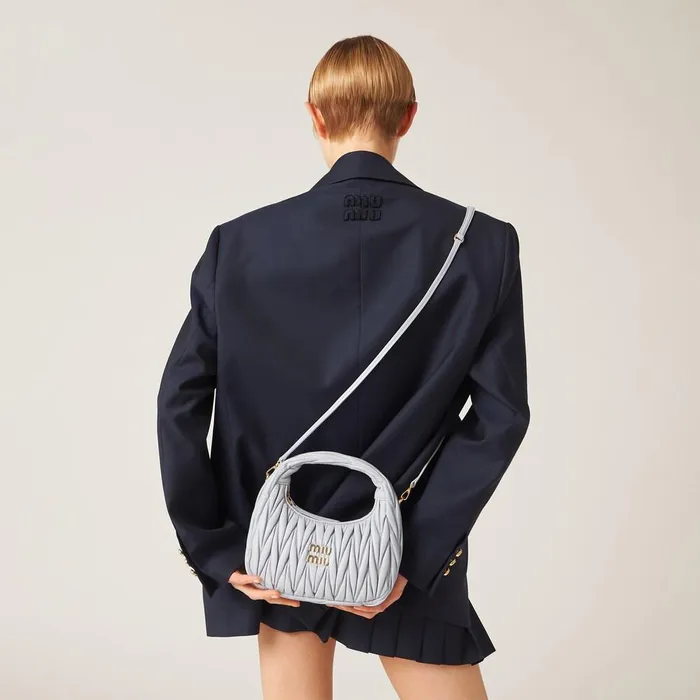 Women Hobo Bags Miu Miu Wander Matelass Nappa Leather Hobo Bag Pearl Gray Women Hobo Bags Miu Miu Wander Matelass Nappa Leather Hobo Bag Pearl Gray
