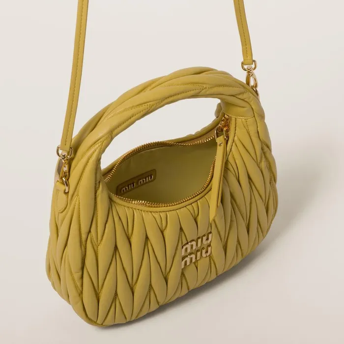 Women Hobo Bags Miu Miu Wander Matelass Nappa Leather Hobo Bag Pineapple Women Hobo Bags Miu Miu Wander Matelass Nappa Leather Hobo Bag Pineapple