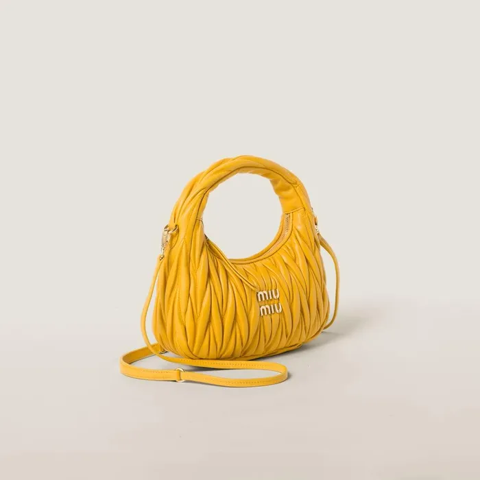 Women Hobo Bags Miu Miu Wander Matelass Nappa Leather Hobo Bag Sunny Yellow Women Hobo Bags Miu Miu Wander Matelass Nappa Leather Hobo Bag Sunny Yellow