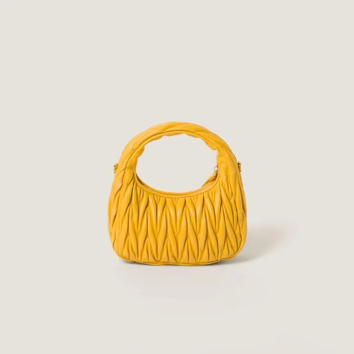 Women Hobo Bags Miu Miu Wander Matelass Nappa Leather Hobo Bag Sunny Yellow Women Hobo Bags Miu Miu Wander Matelass Nappa Leather Hobo Bag Sunny Yellow