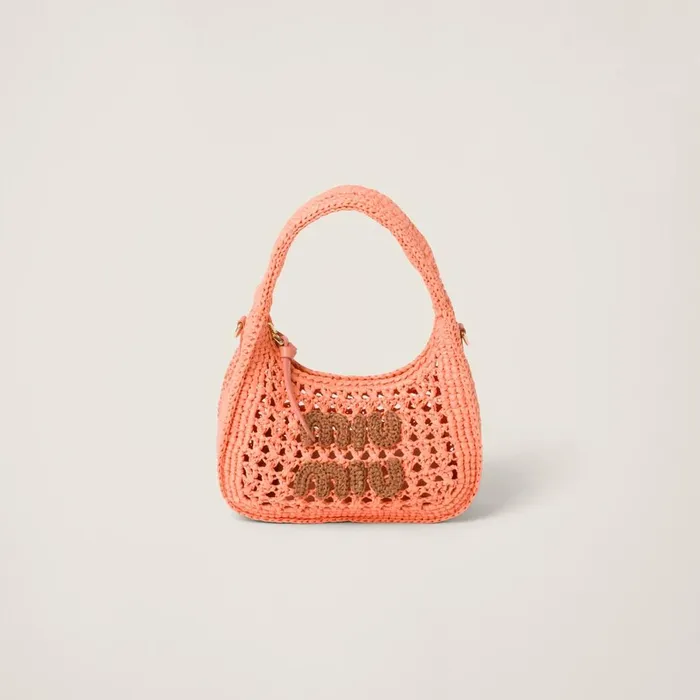 Women Hobo Bags Miu Miu Wander Woven Fabric Hobo Bag Tulipcognac