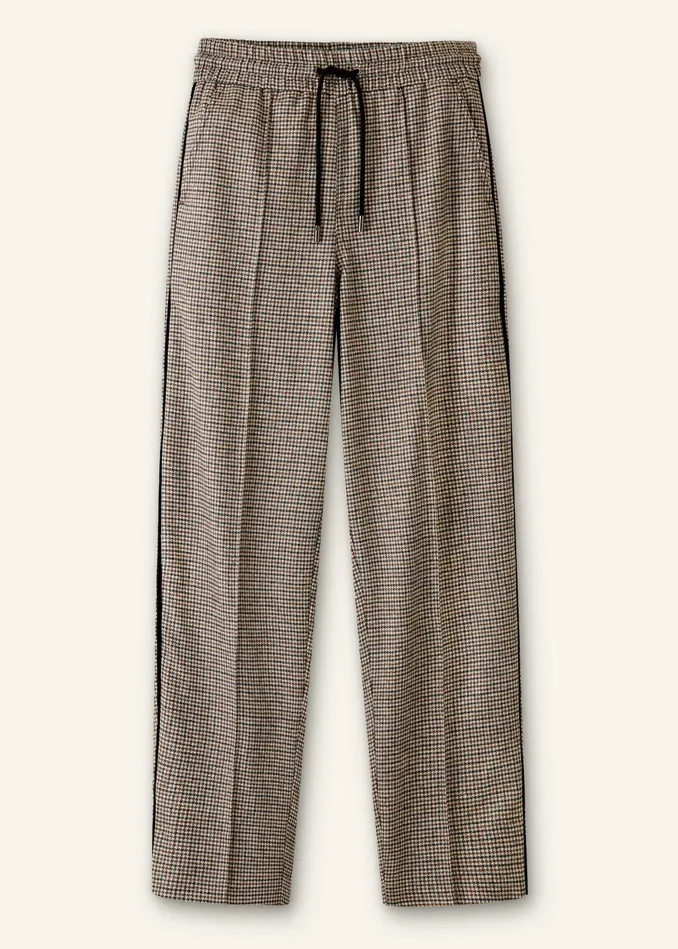 Women Houndstooth Jogger Pant Mixedbrown Cream MEEM