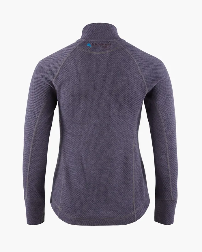 Women Huge Norna Half Zip Mid Layer Purple Stone Klttermusen Fleeces and Sweaters