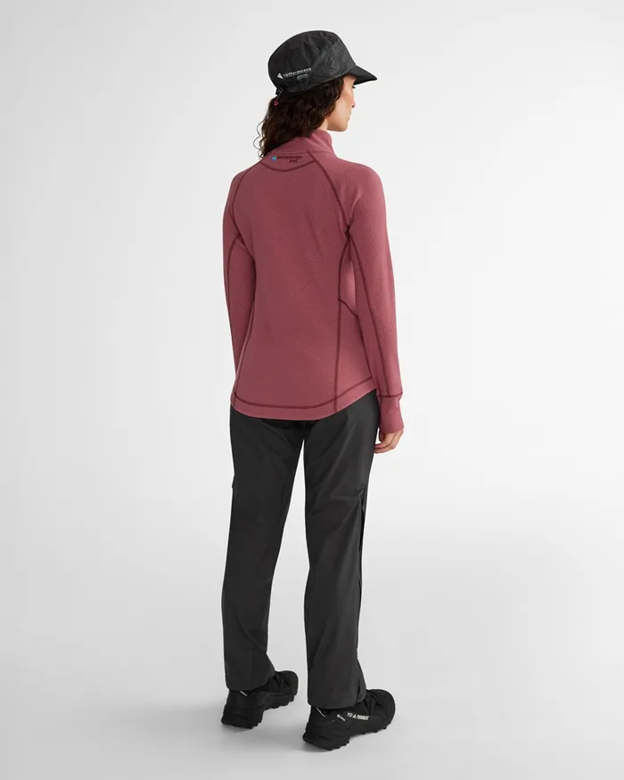 Women Huge Norna Half Zip Mid Layer Ravenburnt Russet Klttermusen Fleeces and Sweaters