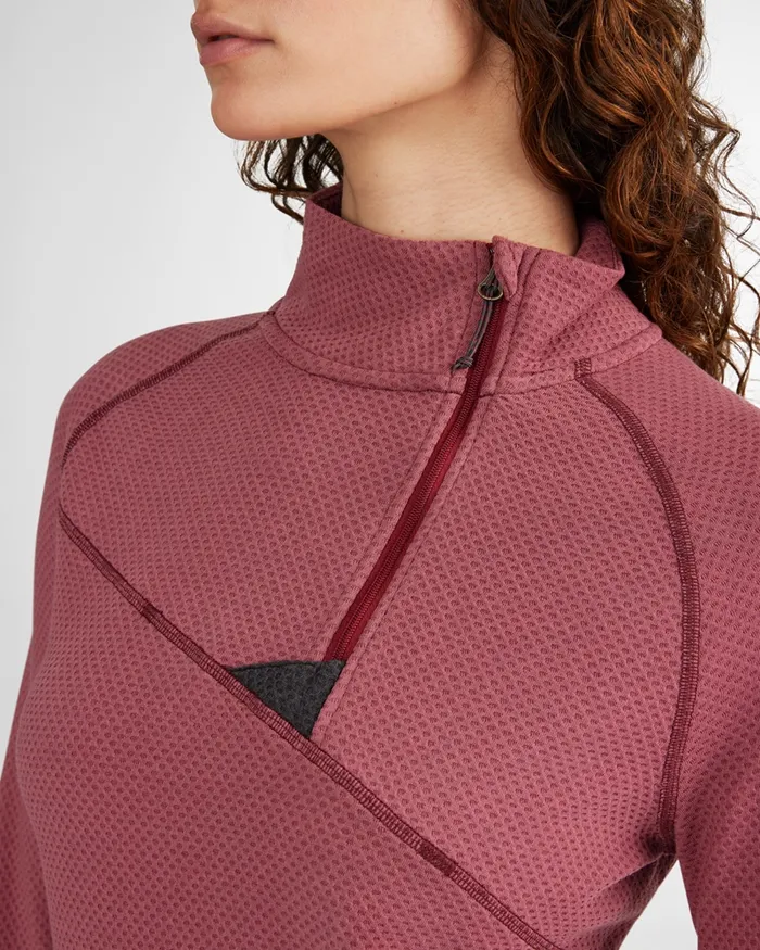 Women Huge Norna Half Zip Mid Layer Ravenburnt Russet Klttermusen Fleeces and Sweaters