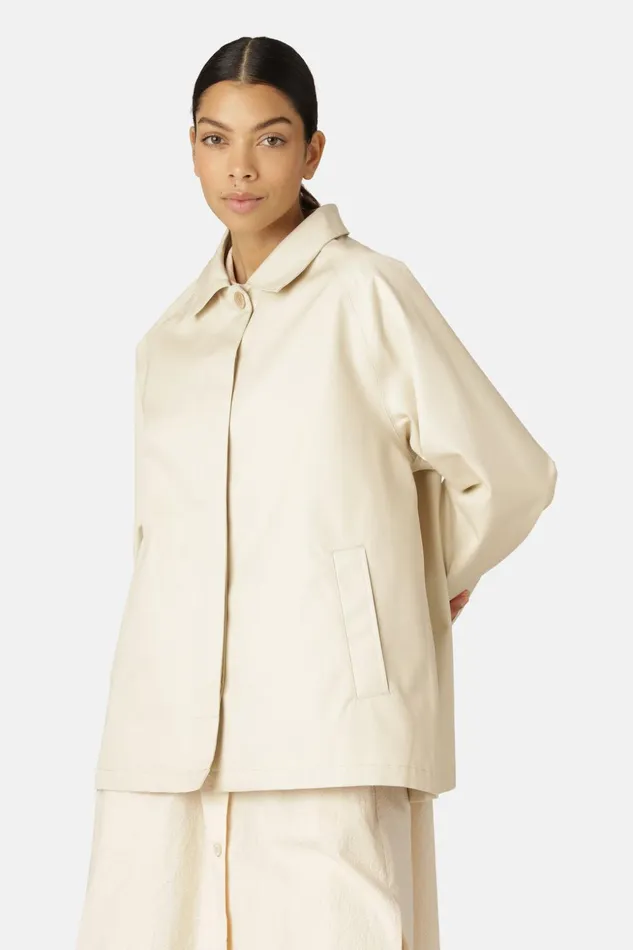 Women Ilse Jacobsen Jackets And Coats Cotton Raincoat 8211 Bleached Sand