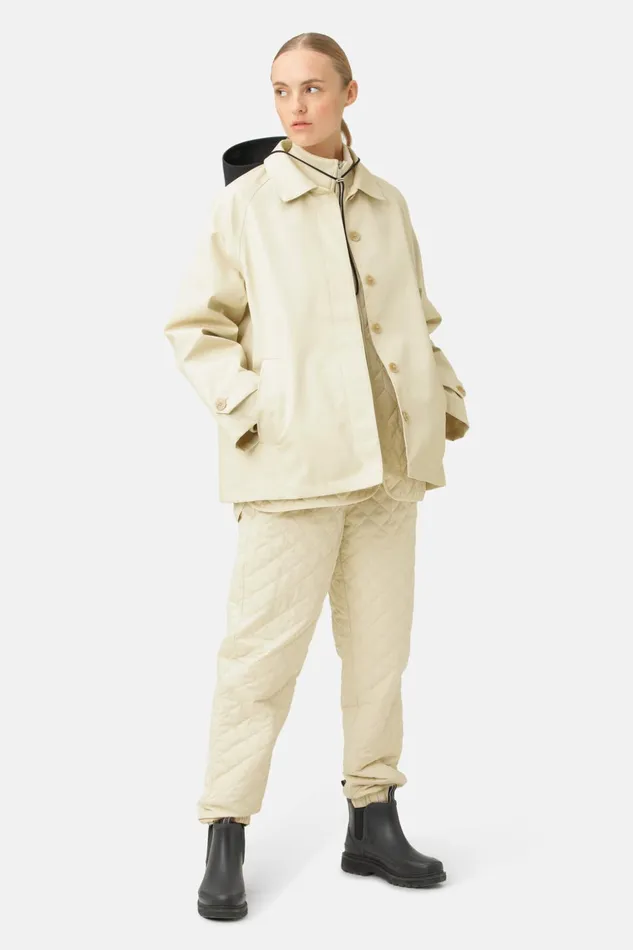 Women Ilse Jacobsen Jackets And Coats Cotton Raincoat 8211 Bleached Sand