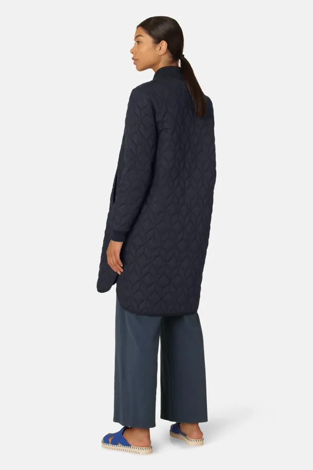 Women Ilse Jacobsen Jackets And Coats Padded Quilt Coat 8211 Dark Indigo