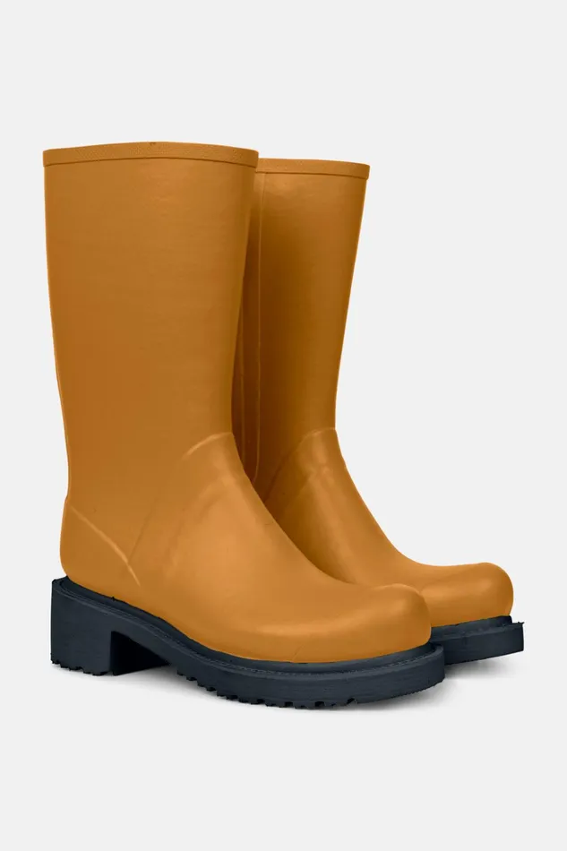 Women Ilse Jacobsen Rainboots Medium 34 Rubber Boots With Zip 8211 Dijon