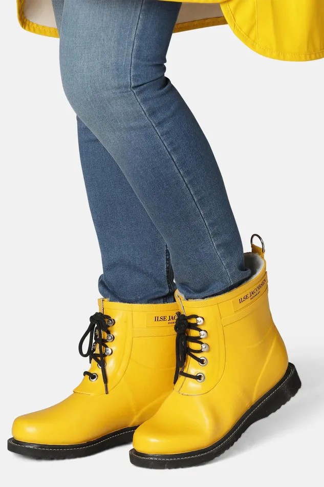 Women Ilse Jacobsen Rainboots Short Short Rubber Boots 8211 Cyber Yellow