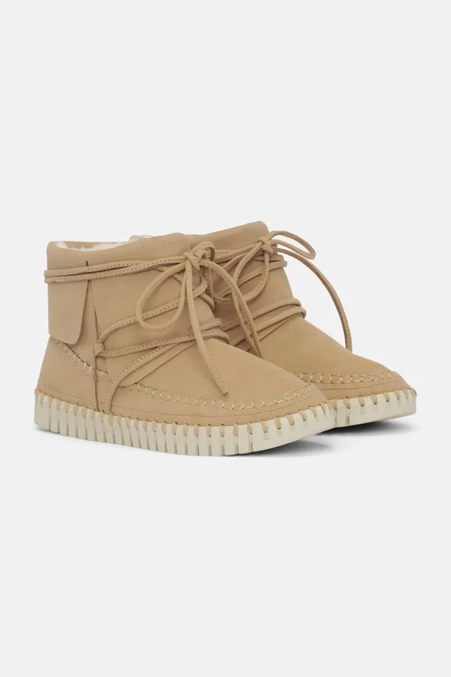 Women Ilse Jacobsen Tulip Flats Ankle Boots 8211 Latte