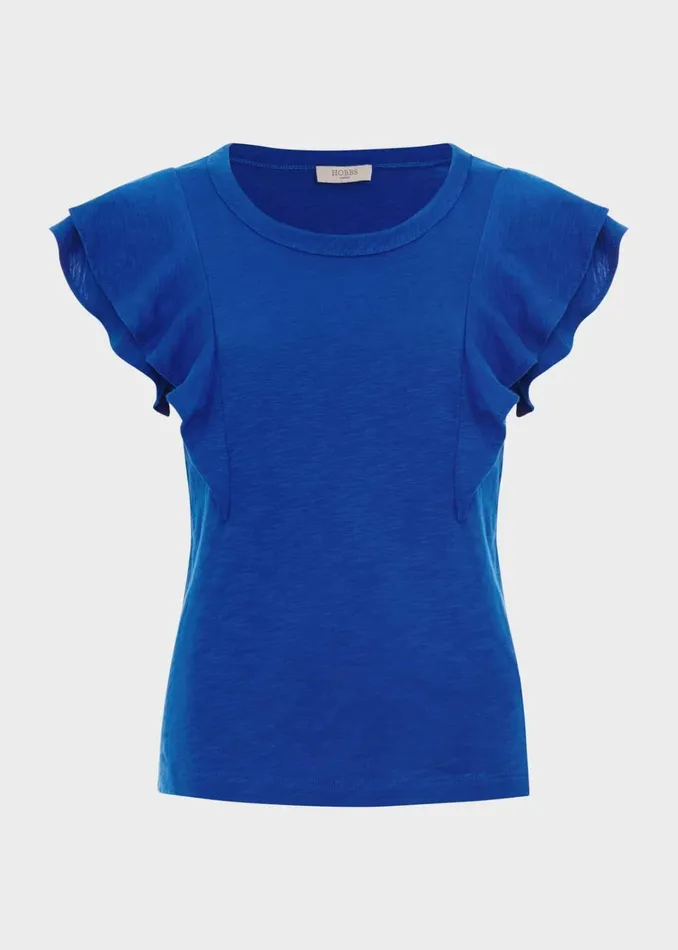 Women Isabella Cotton Slub Top Atlantic Blue Hobbs Tops