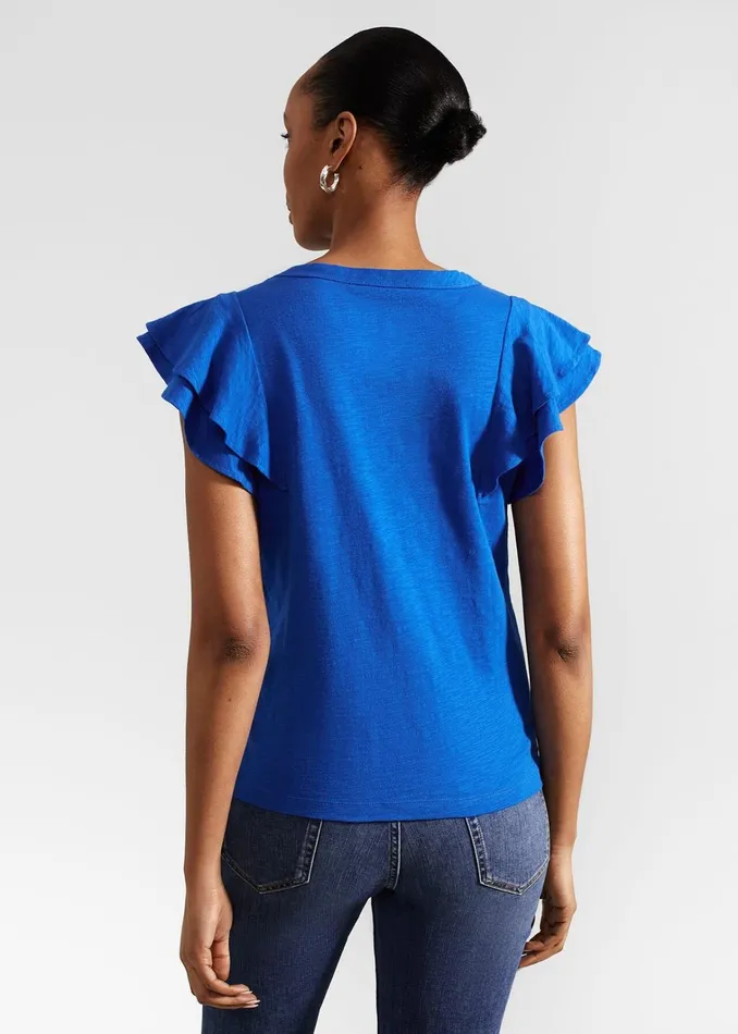 Women Isabella Cotton Slub Top Atlantic Blue Hobbs Tops