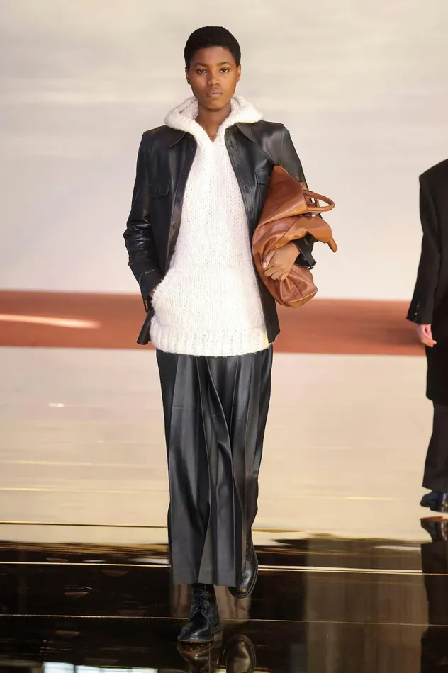 Women Jackets and Coats Gabriela Hearst John Austin Overshirt In Black Nappa Leather