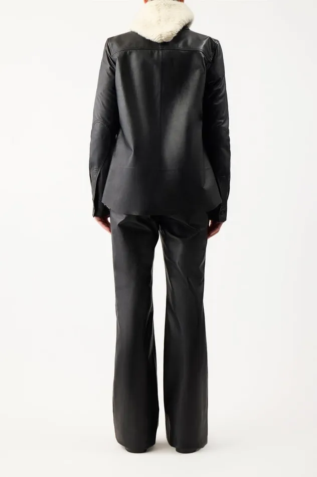 Women Jackets and Coats Gabriela Hearst John Austin Overshirt In Black Nappa Leather