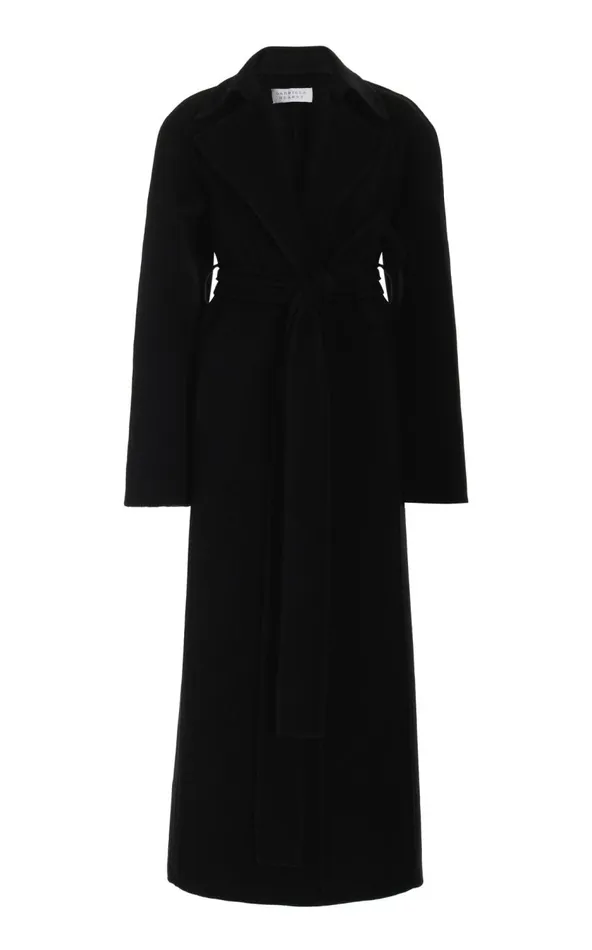 Women Jackets and Coats Gabriela Hearst Lachlan Trench Coat In Black DoubleFace Recycled Cashmere