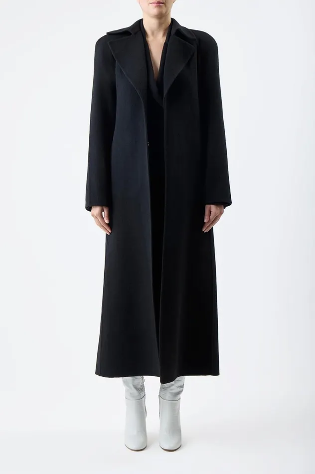 Women Jackets and Coats Gabriela Hearst Lachlan Trench Coat In Black DoubleFace Recycled Cashmere