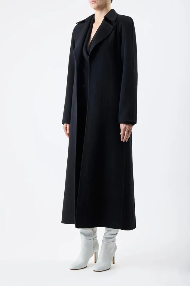 Women Jackets and Coats Gabriela Hearst Lachlan Trench Coat In Black DoubleFace Recycled Cashmere