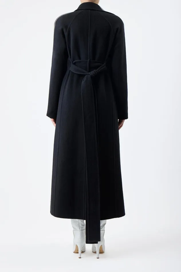 Women Jackets and Coats Gabriela Hearst Lachlan Trench Coat In Black DoubleFace Recycled Cashmere