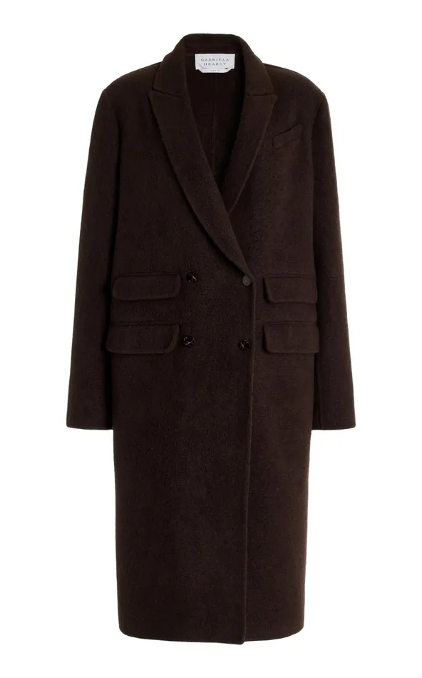 Women Jackets and Coats Gabriela Hearst Reed Coat In Chocolate DoubleFace Recycled Cashmere Felt