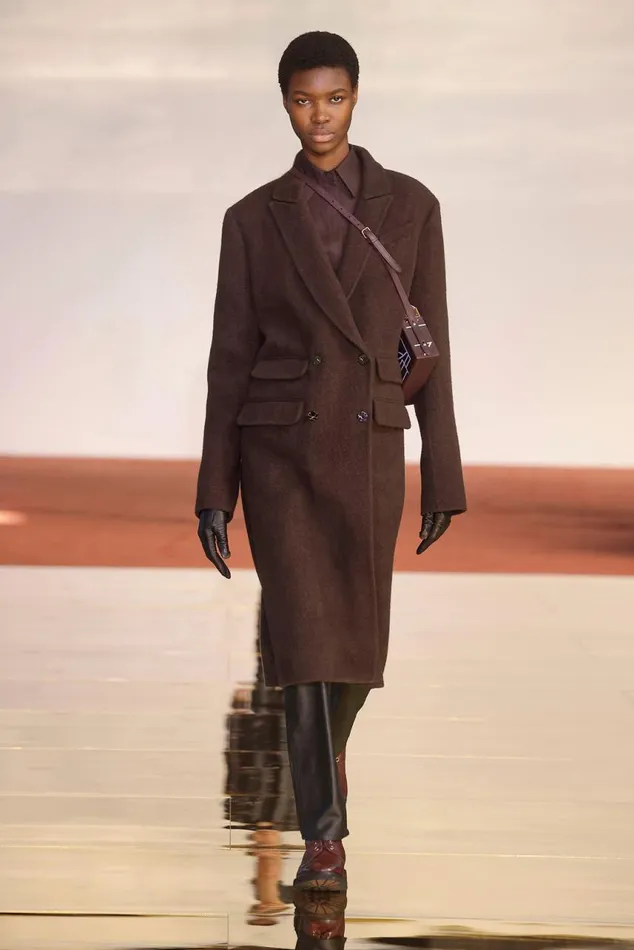Women Jackets and Coats Gabriela Hearst Reed Coat In Chocolate DoubleFace Recycled Cashmere Felt