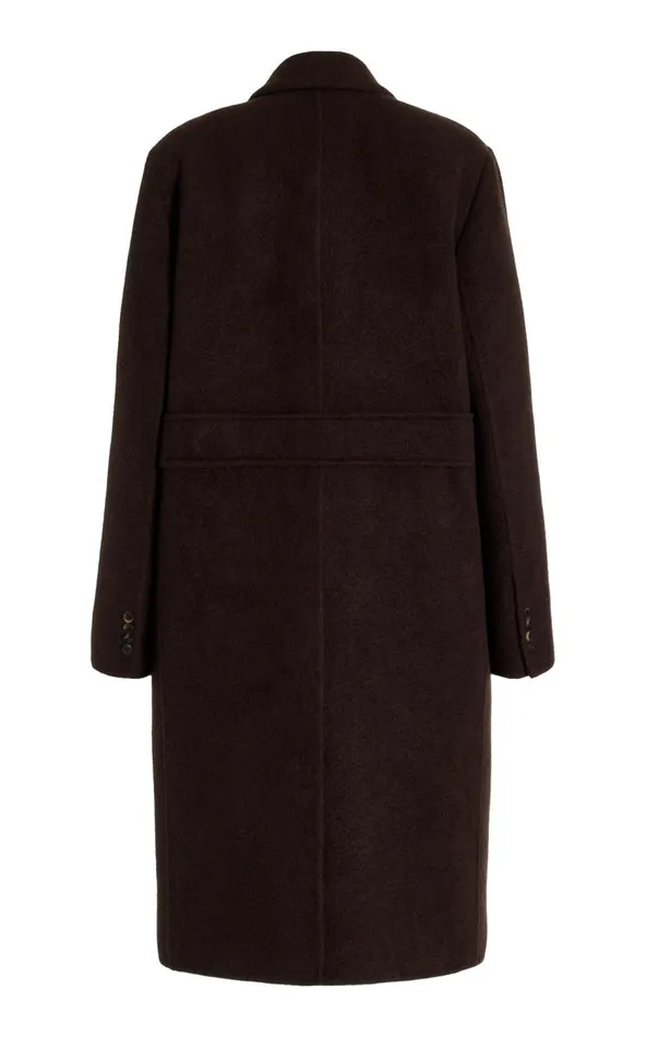 Women Jackets and Coats Gabriela Hearst Reed Coat In Chocolate DoubleFace Recycled Cashmere Felt