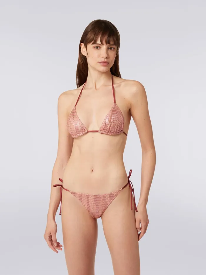 Women Jacquard Viscose Knit Bikini Pink Missoni Swimsuits Women Jacquard Viscose Knit Bikini Pink Missoni Swimsuits